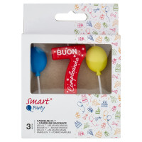 Smart Party Candelina N. 7 + Candeline Sagomate 3 pz