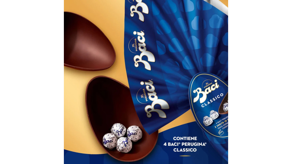 BACI PERUGINA Uovo di cioccolato fondente con sorpresa e BACI PERUGINA