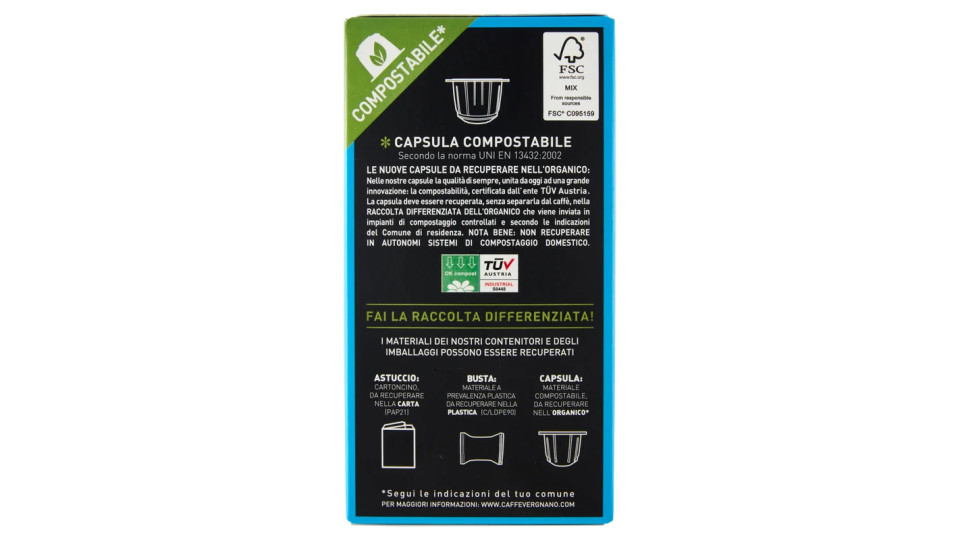 Caffè Vergnano 1882 Èspresso1882 Arabica - 10 Capsule - Compatibili Nespresso