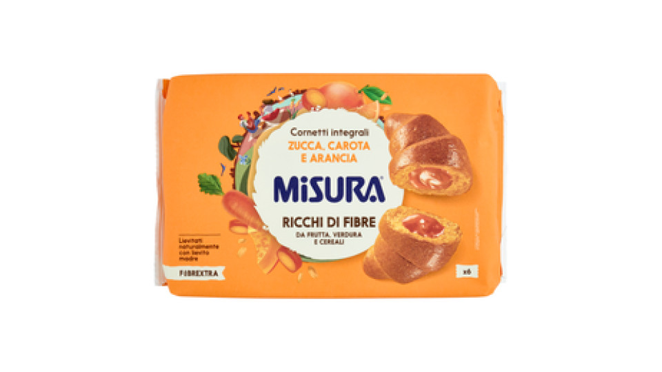 Misura, Fibrextra cornetti integrali arancia carota e zucca