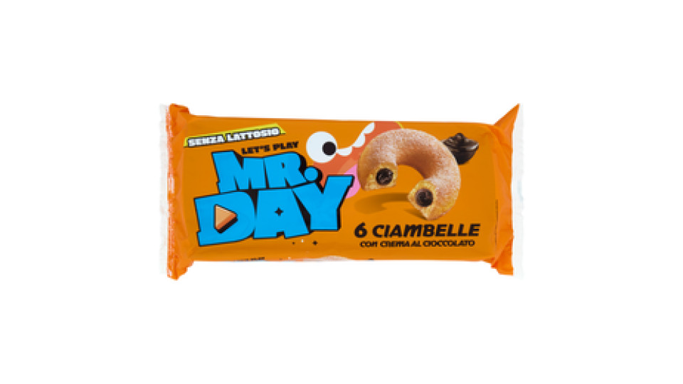 Mr.Day - Ciambelle, con Crema al Cioccolato, Pacco da  6X48 g, totale: