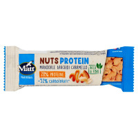 BARRETTA MATT PROTEICA CON ARACHIDI MANDORLE E CARAMELLO DA 38GR
