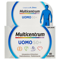 Multicentrum Uomo 50+ Integratore Multivitaminico con Vitamina D, B12, Calcio e Magnesio 30 cpr 40 g