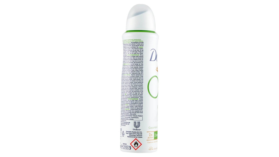 Dove, 0% Aluminium Salts cucumber & green tea scent deodorante spray