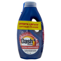Dash Power Detersivo Liquido Lavatrice, Azione Extra-Igienizzante, 2x18 Lavaggi = 36 Lavaggi 2x900ml