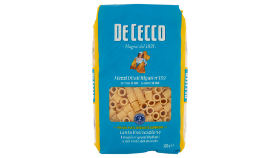 De Cecco Mezzi Ditali Rigati n° 159 Integrali