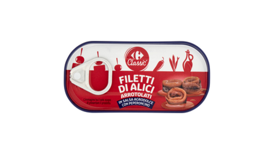 Carrefour Filetti di alici in salsa piccante arrotolati