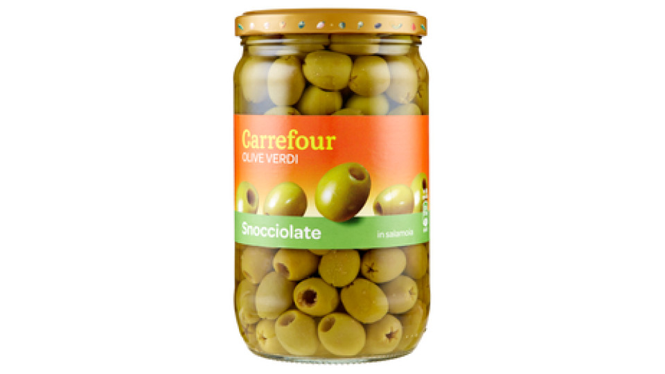 Carrefour Olive Verdi Snocciolate in salamoia