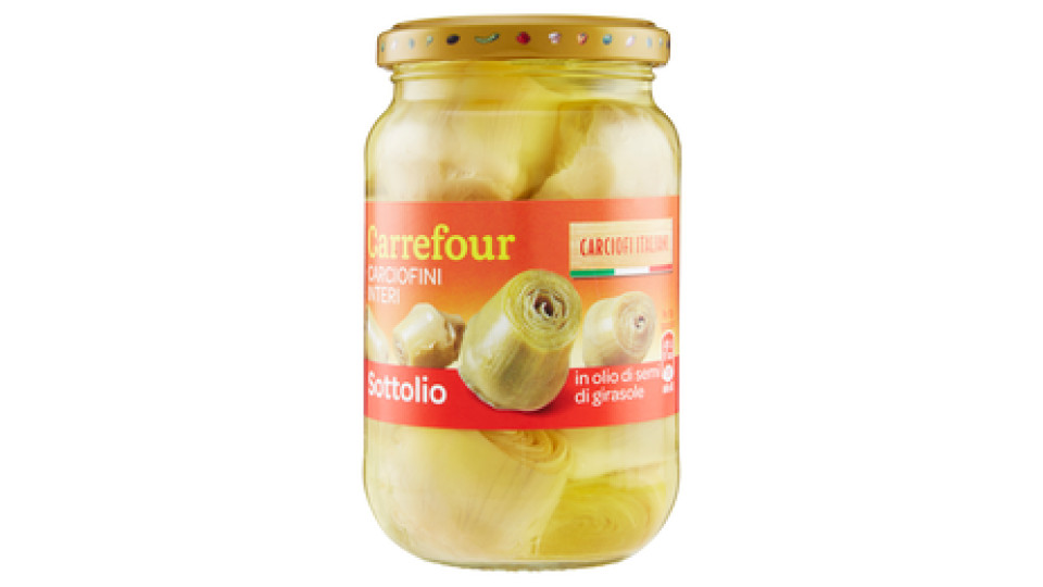 Carrefour Sottolio Carciofini Interi in olio di semi di girasole