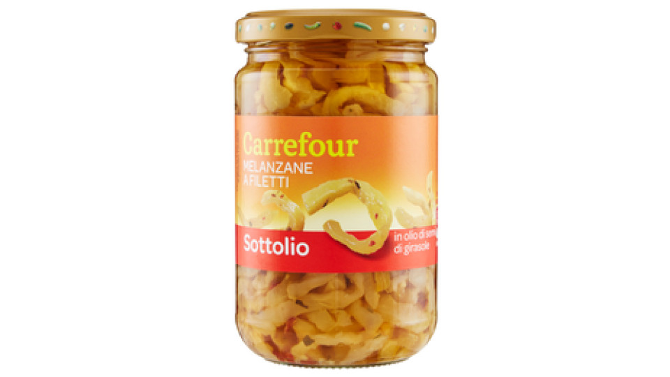 Carrefour Sottolio Melanzane a Filetti in olio di semi di girasole