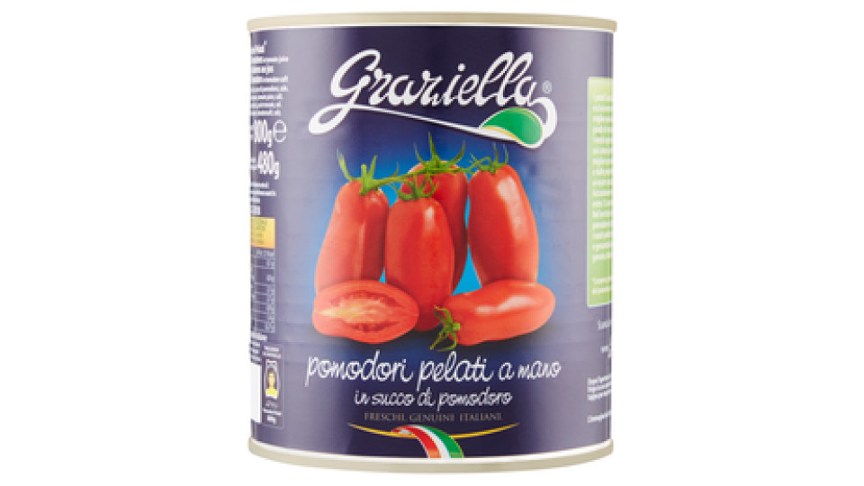 Graziella pomodori pelati a mano in succo di pomodoro