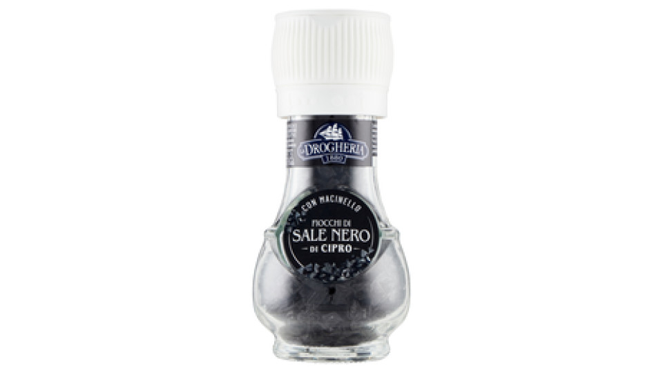 La Drogheria 1880 Fiocchi di Sale Nero di Cipro con Macinello 50 g