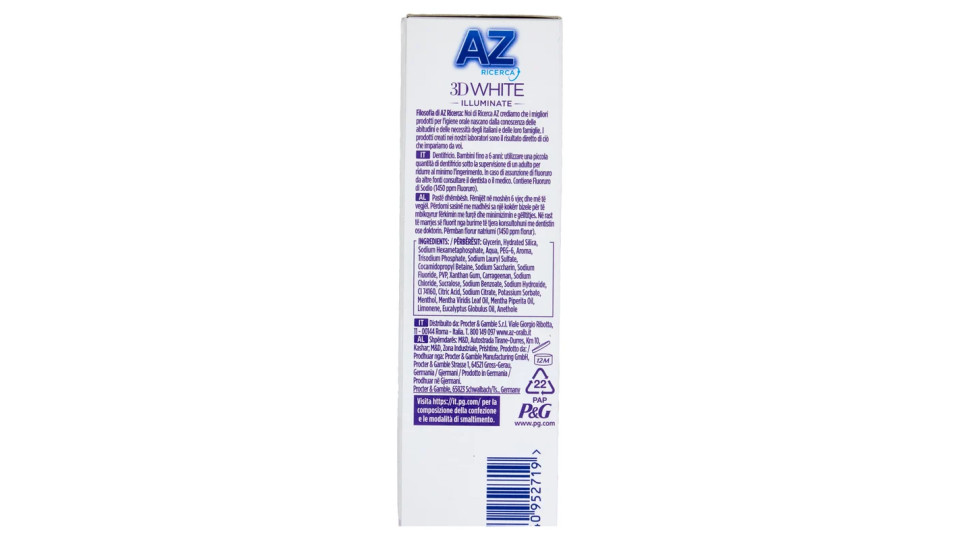 AZ Ricerca Dentifricio 3D White Illuminate Perfezione Carbone 50 ml