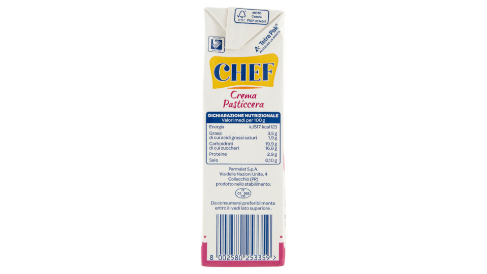 Chef, crema pasticcera