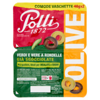 Polli, olive verdi e nere a rondelle