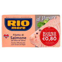 Rio mare Filetto di Salmone Gusto Affumicato all'Olio di Oliva con Grani di Pepe al Vapore