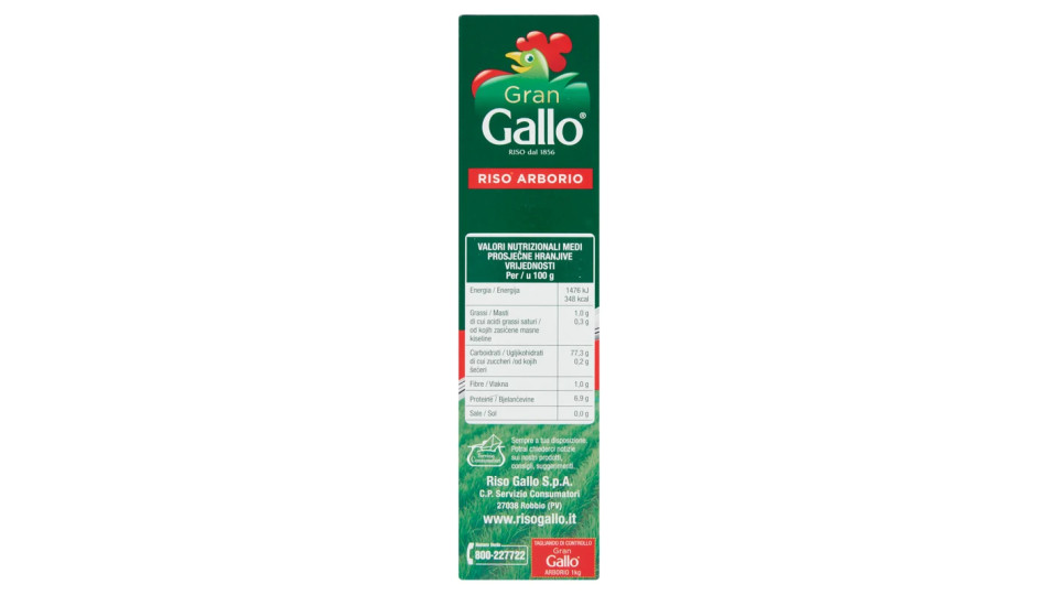 Gran Gallo, Risotti riso Arborio