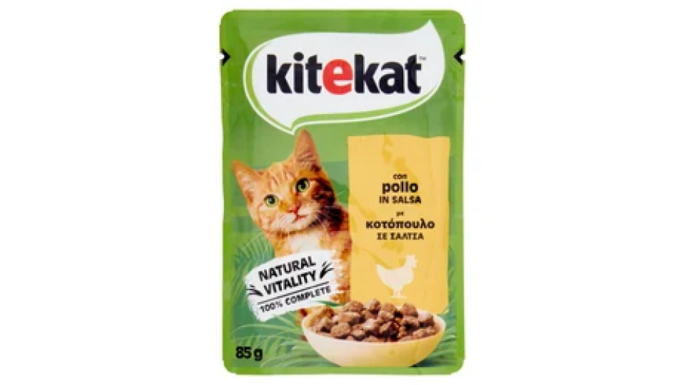 ALIMENTO UMIDO PER KITEKAT POLLO IN SALSA BUSTA DA 85GR