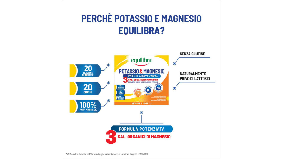 Equilibra, potassio & magnesio 20 bustine monodose