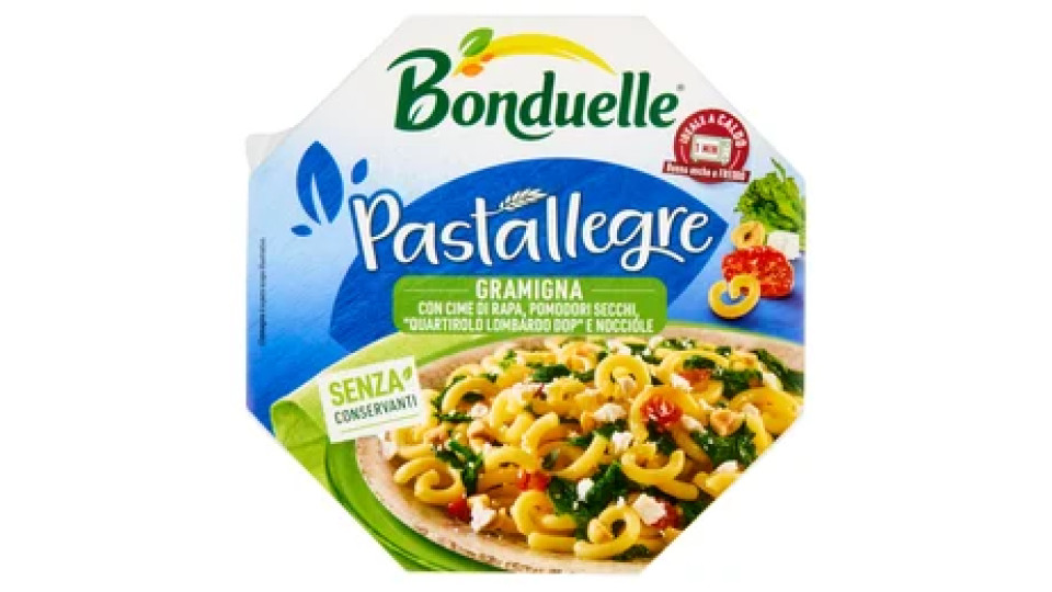 Bonduelle Pastallegre Gramigna Cime di Rapa, Pomodori Secchi, Quartirolo Lombardo DOP, Nocciole 200g