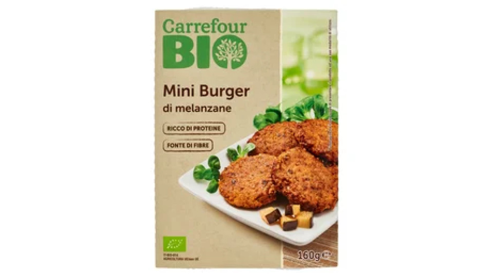 Carrefour Bio Mini Burger di melanzane 4 x 40 g