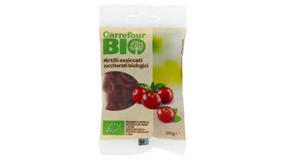 Carrefour Bio Mirtilli essiccati zuccherati biologici 30 g