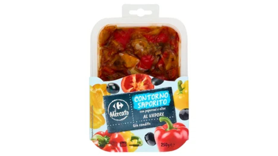 Carrefour il Mercato Contorno Saporito con peperoni e olive al Vapore 250 g