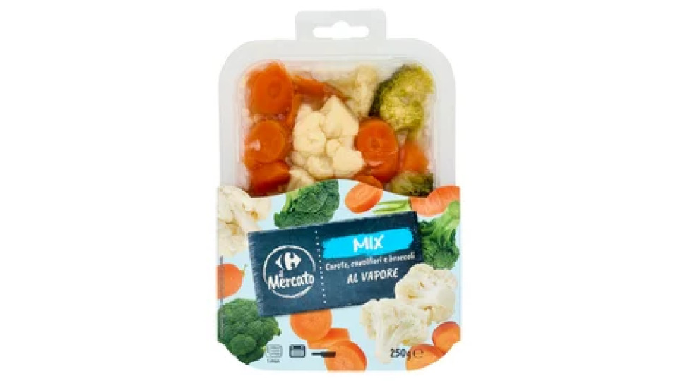 Carrefour il Mercato Mix Carote, cavolfiori e broccoli al Vapore 250 g