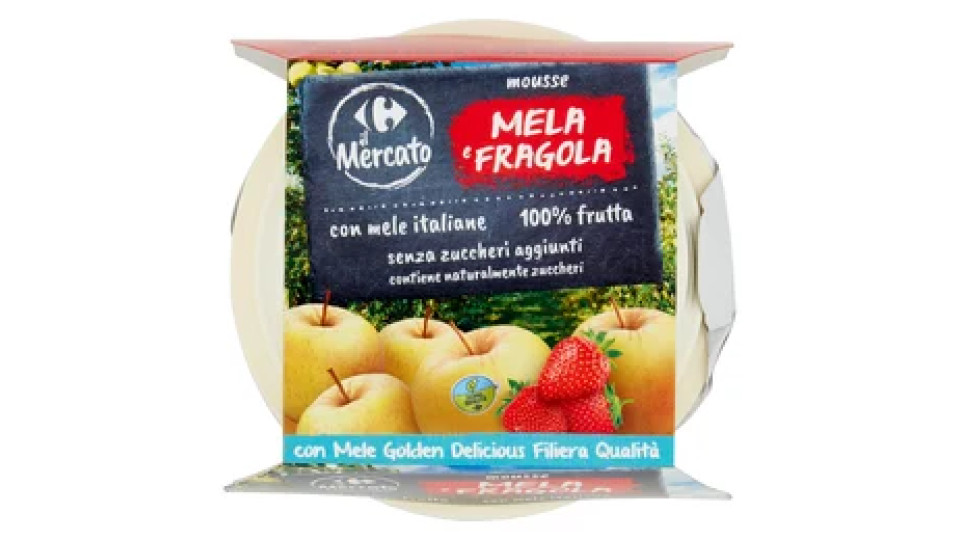 Carrefour il Mercato mousse Mela e Fragola 2 x 100 g