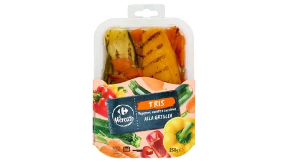Carrefour il Mercato Tris Peperoni, carote e zucchine alla Griglia 250 g