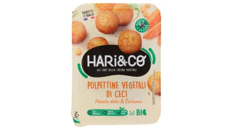 Hari&Co Polpettine Vegetali di Ceci Patata dolce & Curcuma Bio 180 g