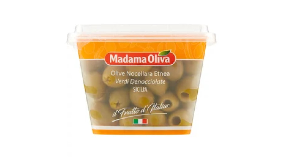 Madama Oliva il Frutto d'Italia Olive Nocellara Etnea Verdi Denocciolate 200 g