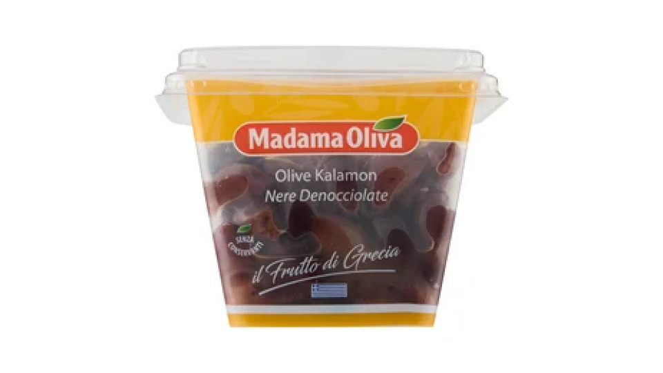 Madama Oliva il Frutto di Grecia Olive Kalamon Nere Denocciolate 160 g