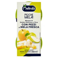 Melinda Più che Mela! Mousse di Golden Delicious e Pera con Pezzi di Mela Fresca 2 x 100 g