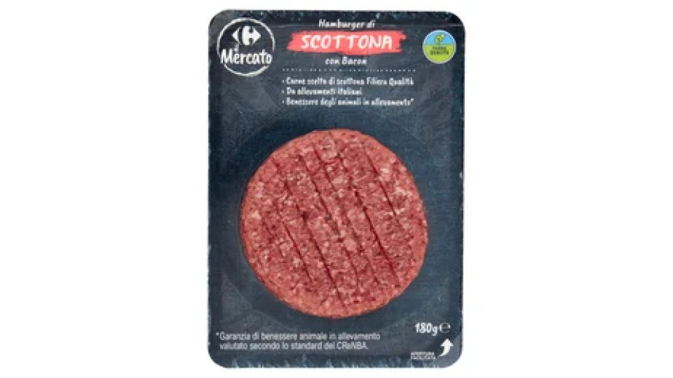 Carrefour il Mercato Hamburger di Scottona con Bacon 180 g