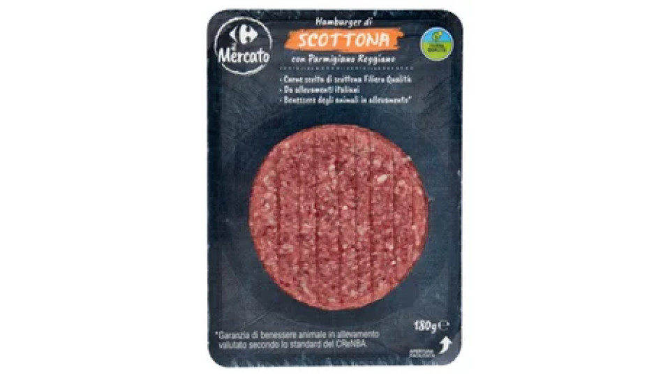 Carrefour il Mercato Hamburger di Scottona con Parmigiano Reggiano 180 g