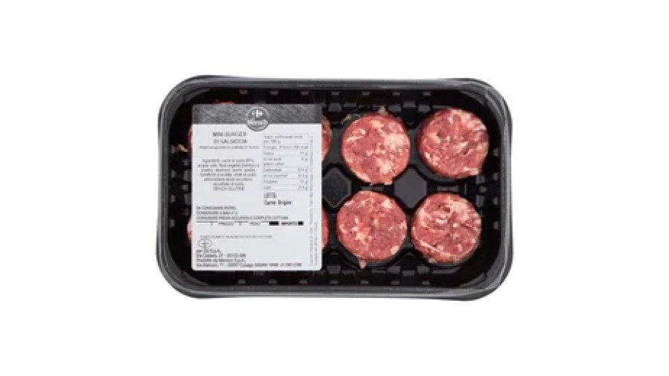 Carrefour il Mercato Mini Burger di Salsiccia 0,260 Kg