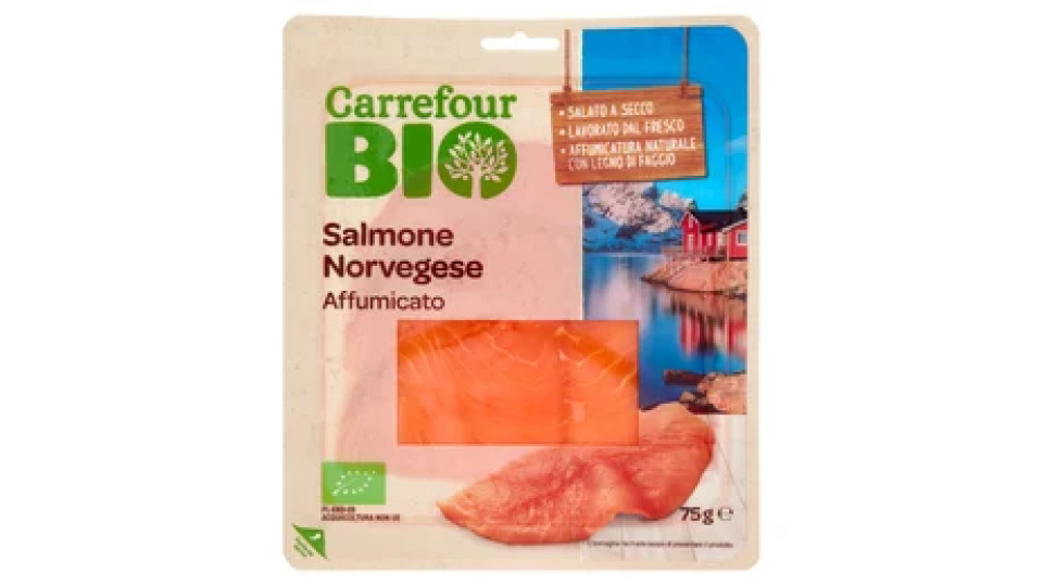 Carrefour Bio Salmone Norvegese Affumicato 75 g