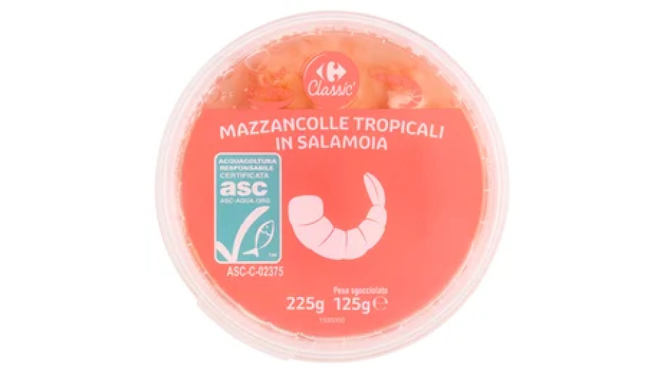 Carrefour Classic Mazzancolle Tropicali in Salamoia 225 g