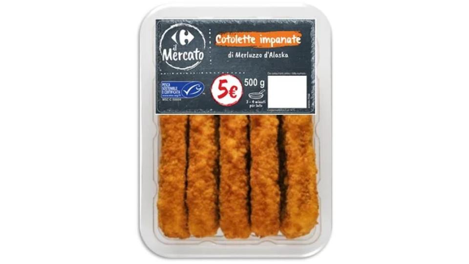 Cotolette impanate di merluzzo d'Alaska Carrefour il Mercato