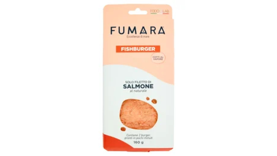 Fumara Fishburger Cotti al Vapore Solo Filetto di Salmone al naturale 160 g