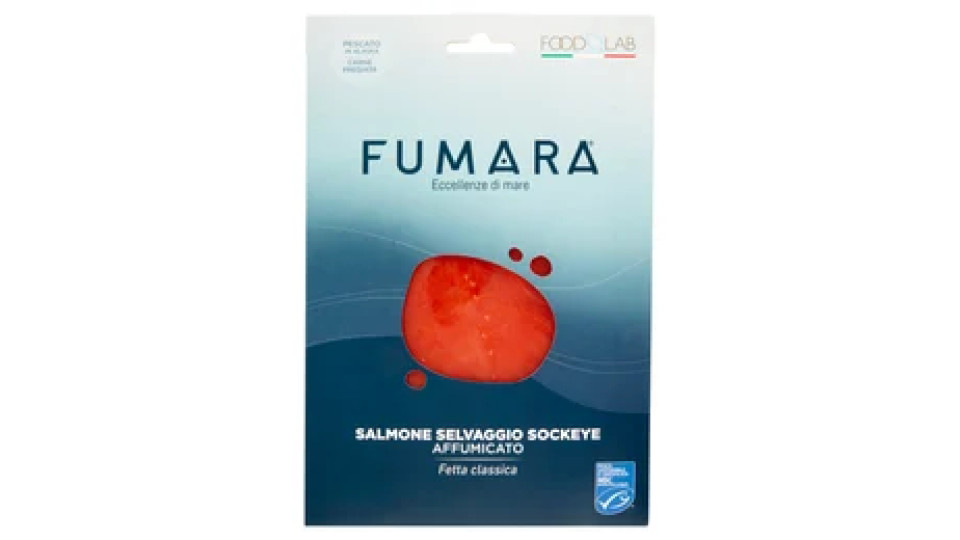 Fumara Salmone Selvaggio Sockeye Affumicato Fetta classica 70 g