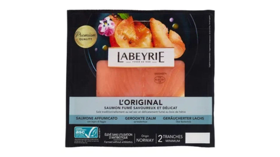 Labeyrie l'Originale Salmone affumicato ASC, 100% Senza Antibiotici, gusto Delicato 75 g
