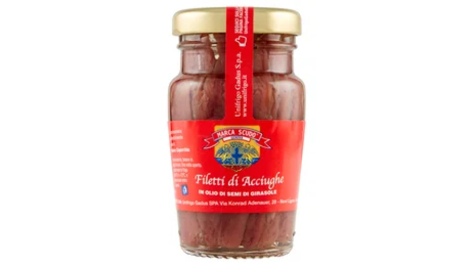 Marca Scudo Filetti di Acciughe in Olio di Semi di Girasole 80 g