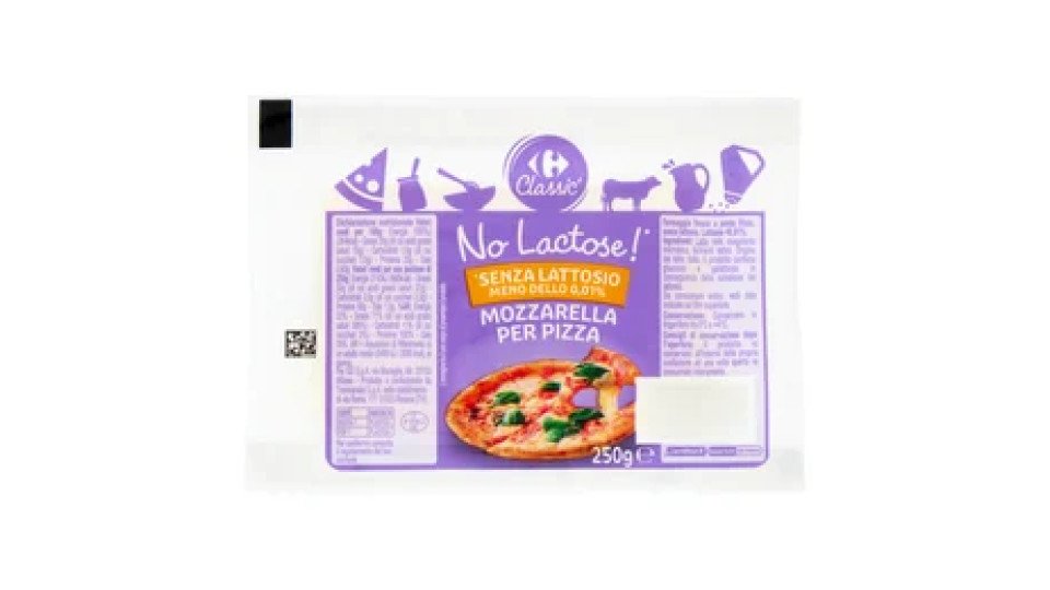 Carrefour Classic No Lactose! *Senza Lattosio Mozzarella per Pizza 250 g