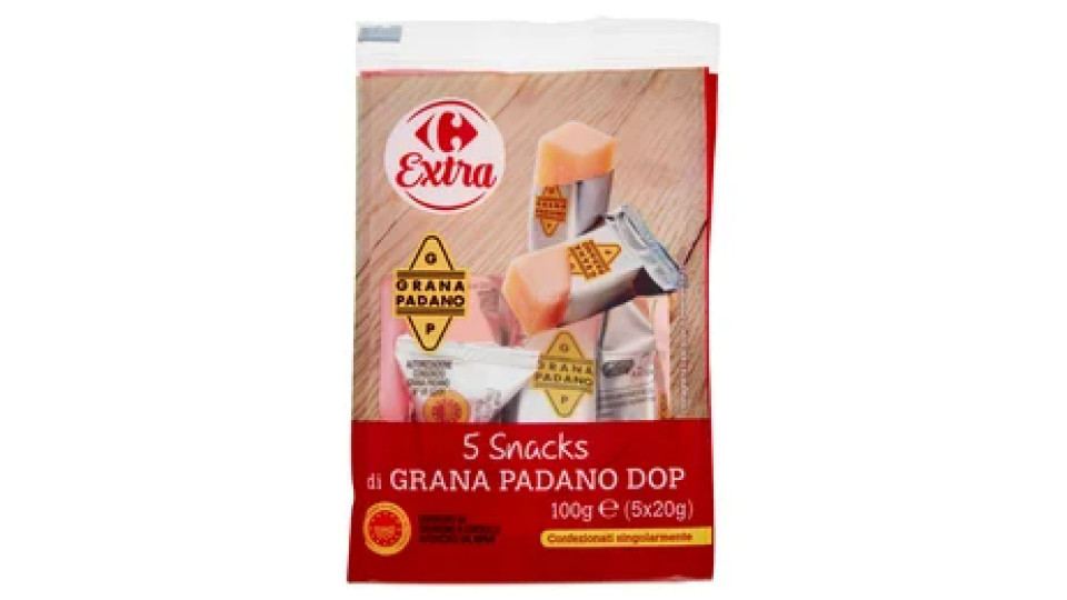 Carrefour Extra 5 Snacks di Grana Padano DOP 5 x 20 g