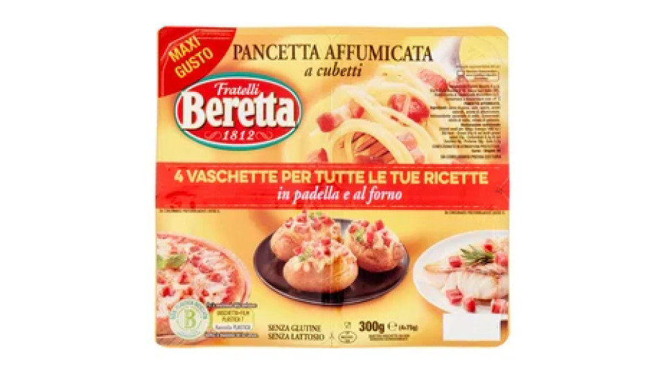 Fratelli Beretta Pancetta Affumicata a cubetti 4 x 75 g