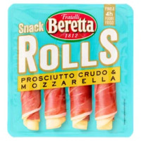 Fratelli Beretta Snack Rolls Prosciutto Crudo & Mozzarella 60 g