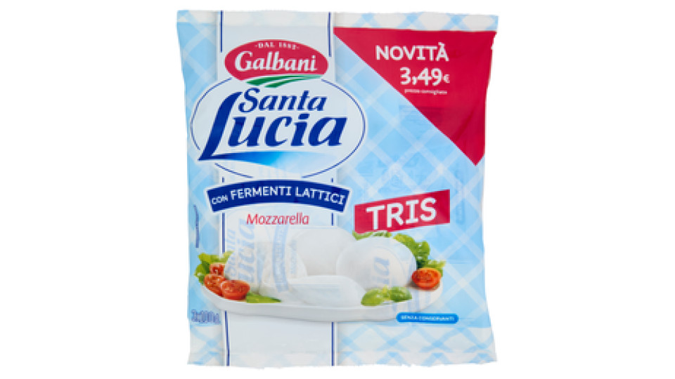 Galbani Santa Lucia Mozzarella con Fermenti Lattici Tris 3 x 100 g