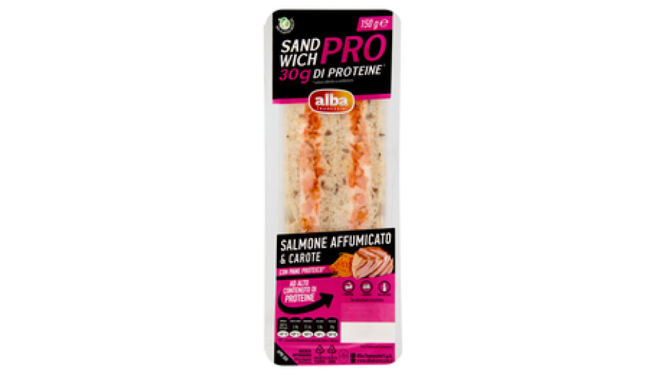 alba Tramezzini Sandwich Pro Salmone Affumicato & Carote 150 g